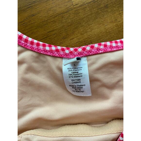 J Crew Ruffle One Shoulder Red White Gingham Full Coverage One Piece EUC Large - Picture 5 of 10